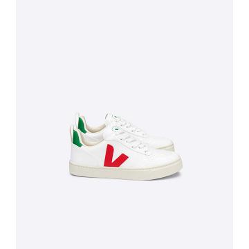 Veja V-10 LACES CWL Kids' Shoes White/Red | CA 792QMA